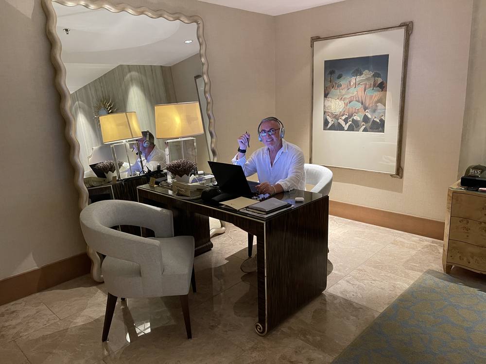 Peter Brittain working from the Bali office